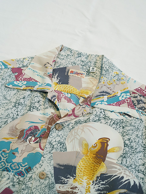 画像3: 【 SUN SURF（サンサーフ） 】 長袖アロハシャツ L/S HAWAIIAN SHIRT [ JAPANESE QUAINT DESIGN ] [ GRAY ]