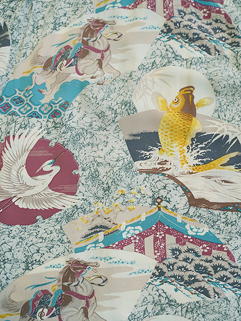 画像7: 【 SUN SURF（サンサーフ） 】 長袖アロハシャツ L/S HAWAIIAN SHIRT [ JAPANESE QUAINT DESIGN ] [ GRAY ]