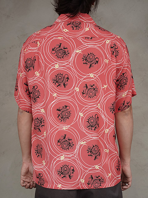 画像2: 【 SUN SURF（サンサーフ） 】　半袖アロハシャツ　S/S HAWAIIAN SHIRT　[ DRAGON GRID ]　[ RED ]