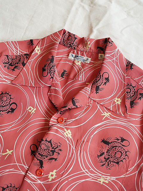 画像3: 【 SUN SURF（サンサーフ） 】　半袖アロハシャツ　S/S HAWAIIAN SHIRT　[ DRAGON GRID ]　[ RED ]