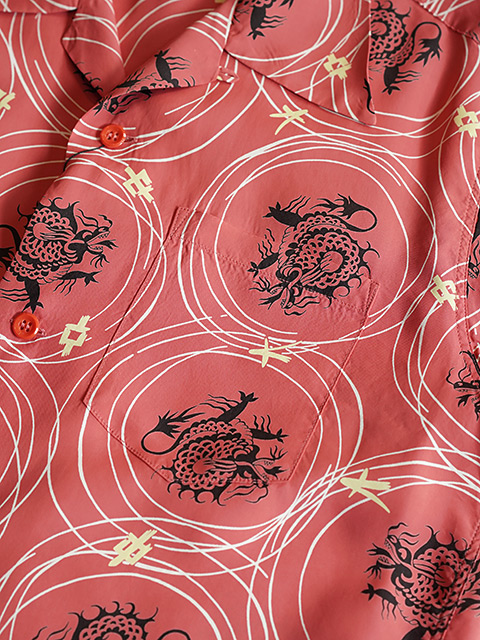 画像4: 【 SUN SURF（サンサーフ） 】　半袖アロハシャツ　S/S HAWAIIAN SHIRT　[ DRAGON GRID ]　[ RED ]