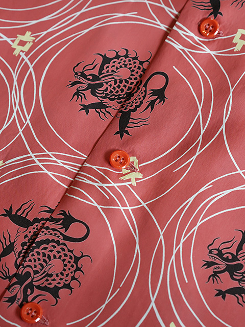 画像7: 【 SUN SURF（サンサーフ） 】　半袖アロハシャツ　S/S HAWAIIAN SHIRT　[ DRAGON GRID ]　[ RED ]