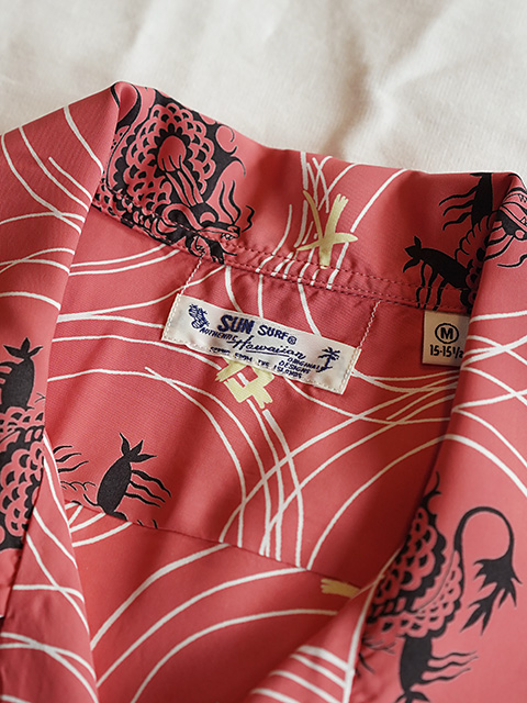 画像8: 【 SUN SURF（サンサーフ） 】　半袖アロハシャツ　S/S HAWAIIAN SHIRT　[ DRAGON GRID ]　[ RED ]