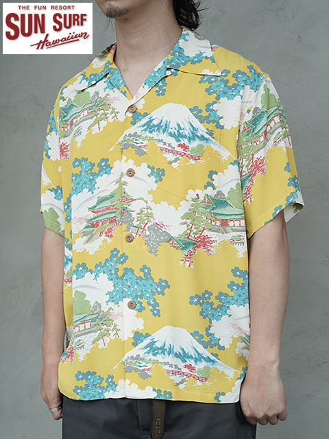 画像1: 【 SUN SURF（サンサーフ） 】　半袖アロハシャツ　S/S HAWAIIAN SHIRT　[ ANCIENT CAPITAL ]　[ YELLOW ]