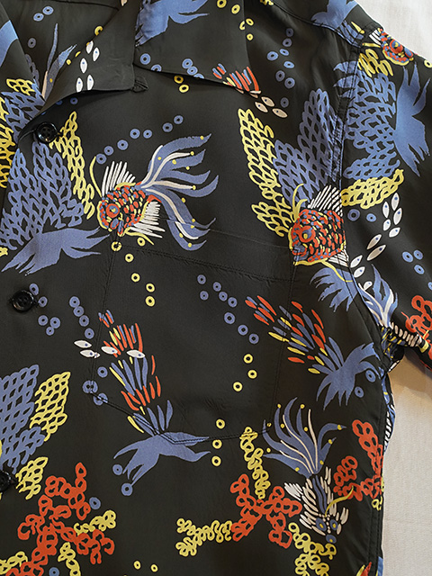 画像4: 【 SUN SURF（サンサーフ） 】　半袖アロハシャツ　S/S HAWAIIAN SHIRT　[ TROPICAL FISH ]　[ BLACK ]