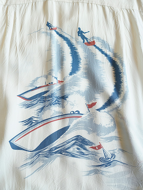 画像8: 【 SUN SURF（サンサーフ） 】　半袖アロハシャツ　S/S HAWAIIAN SHIRT　[ WATER SKIING ]　[ OFF WHITE ]