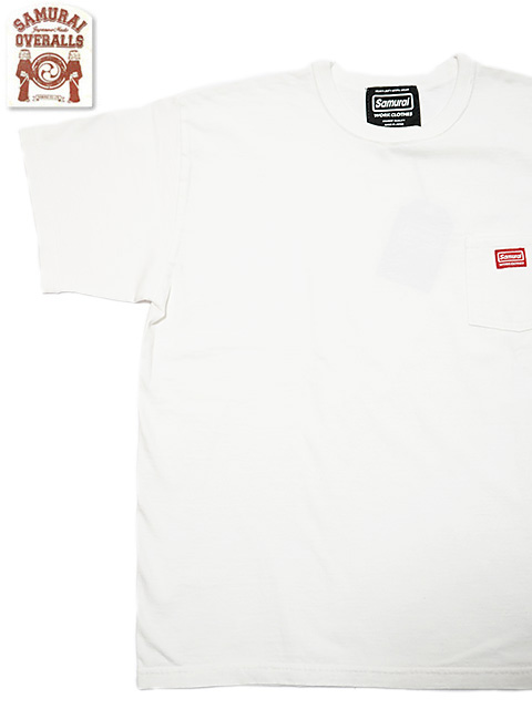 画像1: 【 SAMURAI JEANS（サムライジーンズ） 】　ポケット付きTシャツ　[ SAMURAI WORK CLOTHES ] [ WHITE ] 【 メール便可 】 