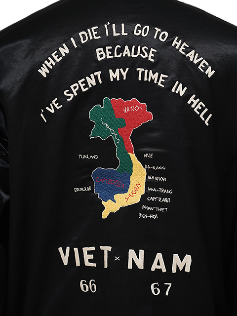画像12: 【 TAILOR東洋（テーラートウヨウ） 】 サテンベトジャン [ Mid 1960s Style Satin Vietnam Jacket ] [ VIET-NAM MAP ] [ BLACK ]