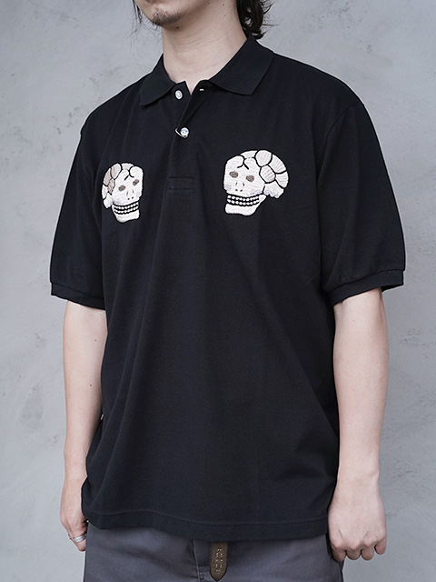 画像2: 【 TAILOR TOYO(テーラー東洋） 】　スカポロシャツ [  SUKA POLO SHIRT ] [ SKULL & SNAKE ] [ BLACK ]