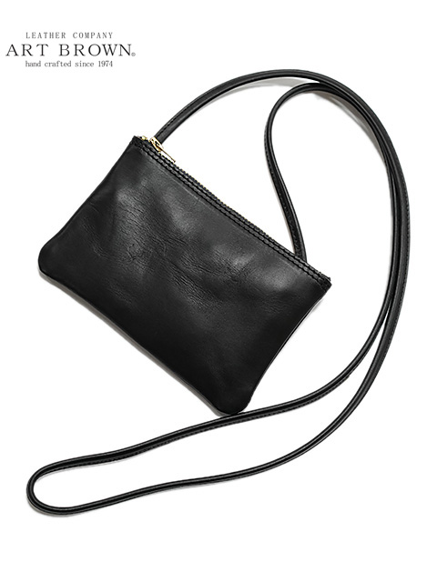 画像1: 【 ART BROWN（アートブラウン） 】　ミニショルダーバッグ [ HORWEEN CHROMEXCEL LEATHER ] [ BLACK ] 【 メール便可 】