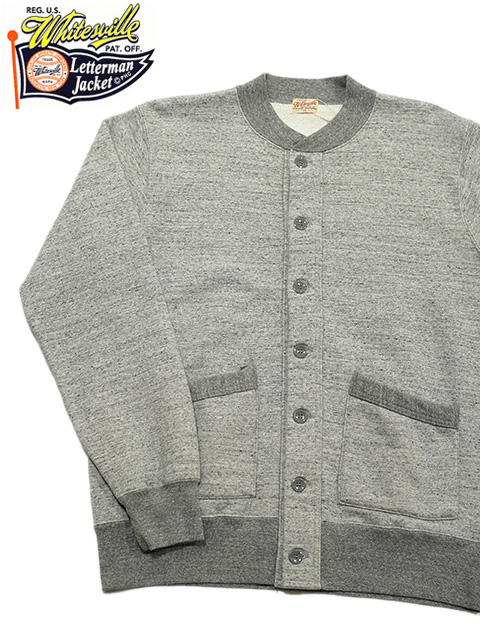 画像1: 【 WhitesVille（ホワイツビル） 】 スウェットカーディガン  [ BUTTON FRONT ATHLETIC COAT ] [ Gray ]