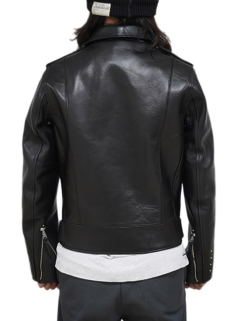 画像2: 【 Y'2 LEATHER（ワイツーレザー） 】　ECO HORSE 1930'S DOUBLE MOTORCYCLE JACKET [ Eco Horse (馬革) ] [ BLACK ]