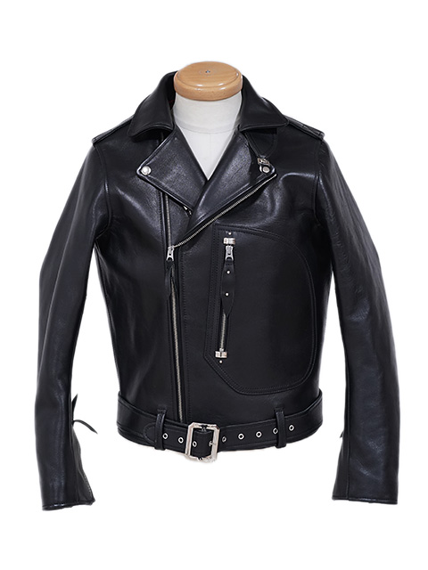 画像3: 【 Y'2 LEATHER（ワイツーレザー） 】　ECO HORSE 1930'S DOUBLE MOTORCYCLE JACKET [ Eco Horse (馬革) ] [ BLACK ]
