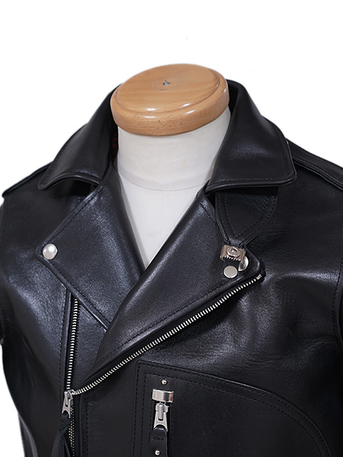 画像5: 【 Y'2 LEATHER（ワイツーレザー） 】　ECO HORSE 1930'S DOUBLE MOTORCYCLE JACKET [ Eco Horse (馬革) ] [ BLACK ]