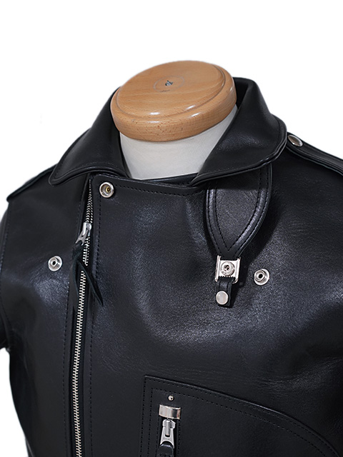 画像6: 【 Y'2 LEATHER（ワイツーレザー） 】　ECO HORSE 1930'S DOUBLE MOTORCYCLE JACKET [ Eco Horse (馬革) ] [ BLACK ]