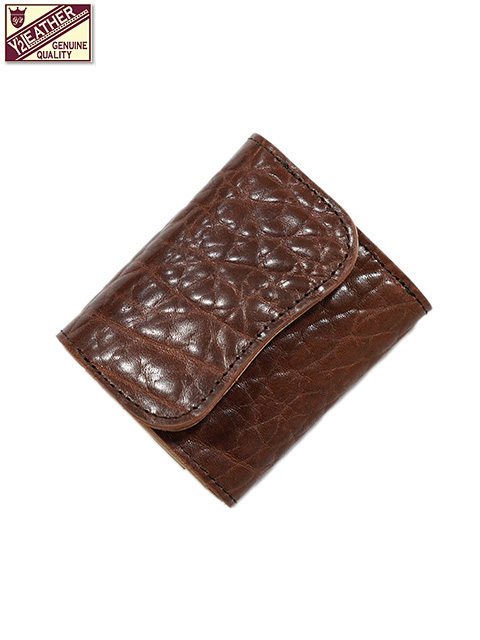 画像1: 【 Y'2 LEATHER（ワイツーレザー） 】　ブルハイドミニウォレット　[ BULL HIDE TRI-FOLD WALLET ] [ RED BROWN ]